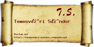 Temesvári Sándor névjegykártya