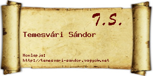 Temesvári Sándor névjegykártya