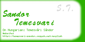 sandor temesvari business card