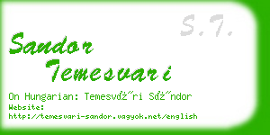 sandor temesvari business card